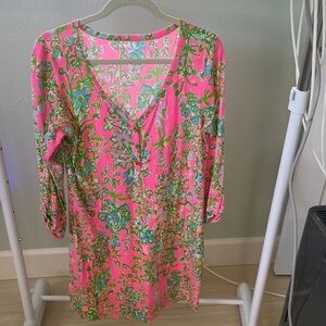 Lilly Pulitzer Vibrant Pink Floral Cover-Up